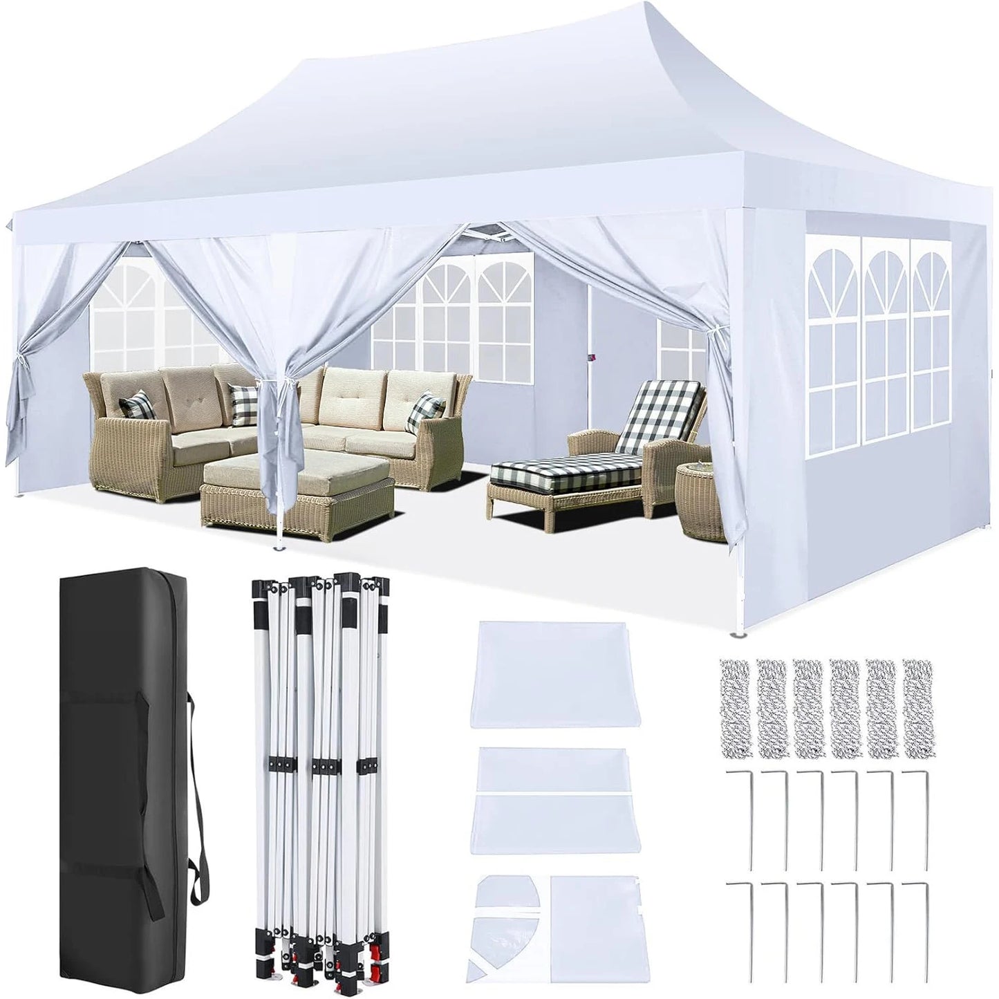 COBIZI Outdoor Pop Up Canopy Gazebo UV50 Waterproof Shelter