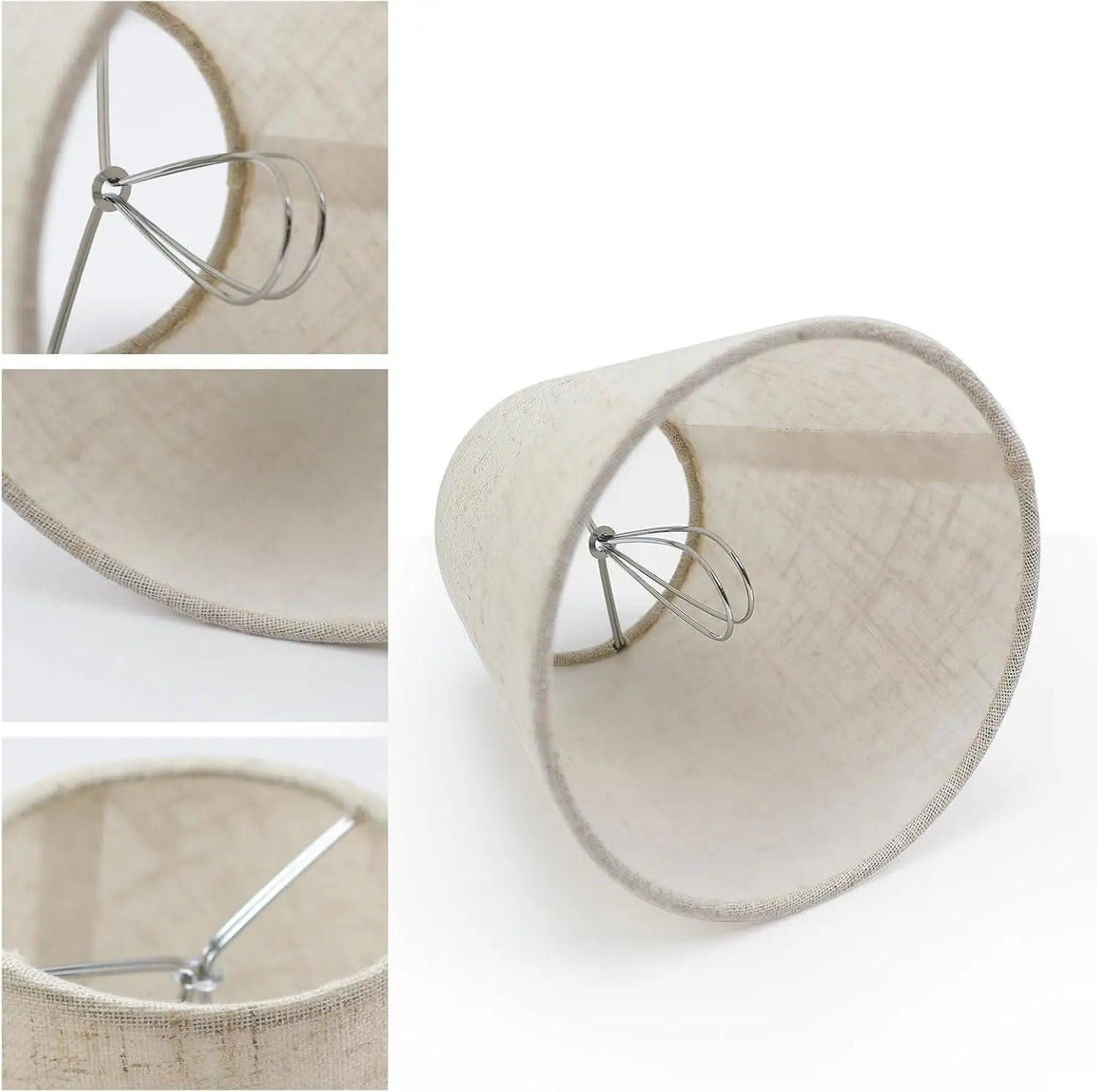 Mini Linen Clip On Lamp Shade Set Of Six For E12 Candelabra Bulbs