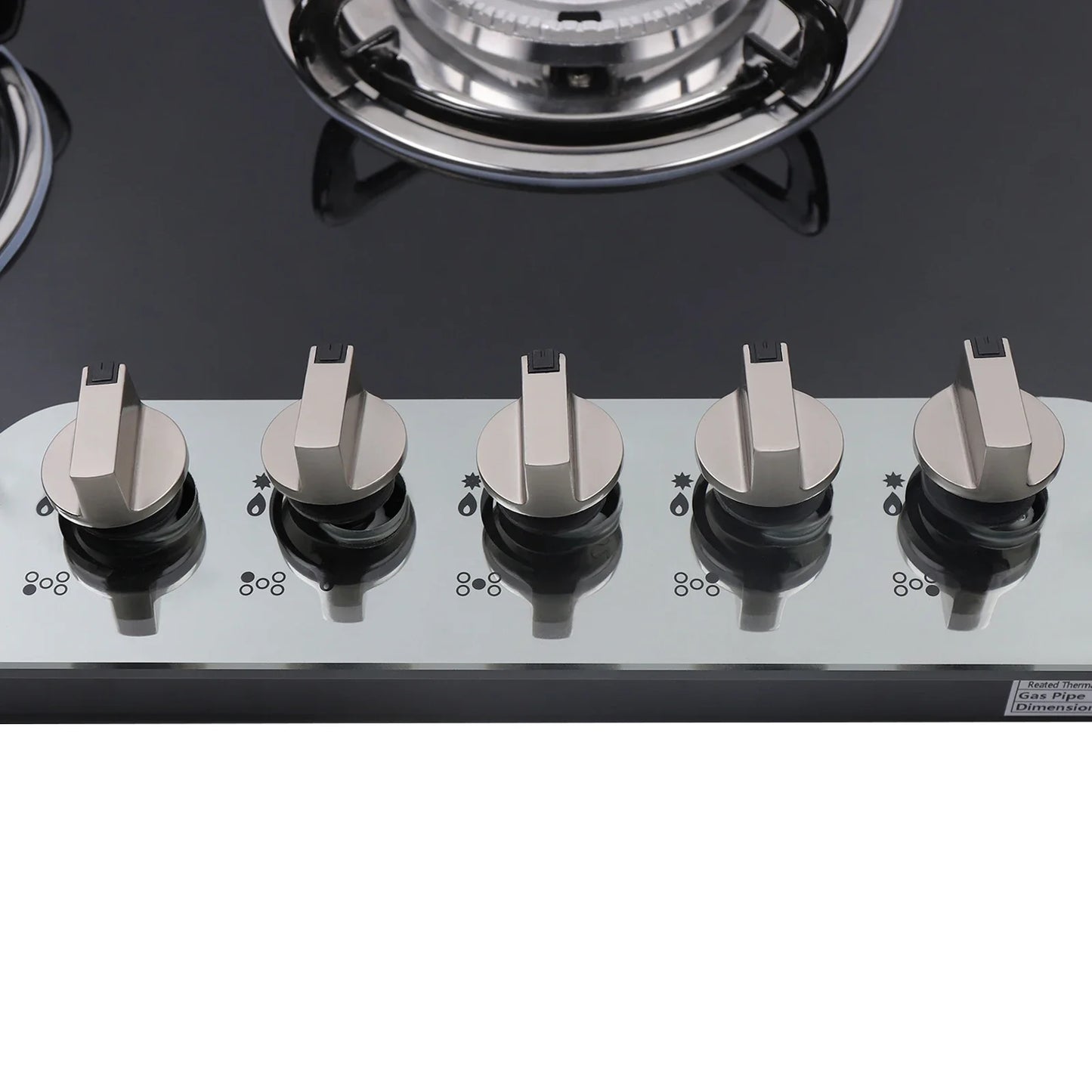 5-Burner Gas Stove LPG NG Dual Fuel Hob Stainless Steel