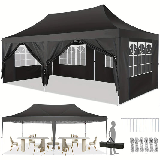 COBIZI Pop Up Canopy Gazebo With Six Sidewalls UV50 Waterproof Tent For Parties