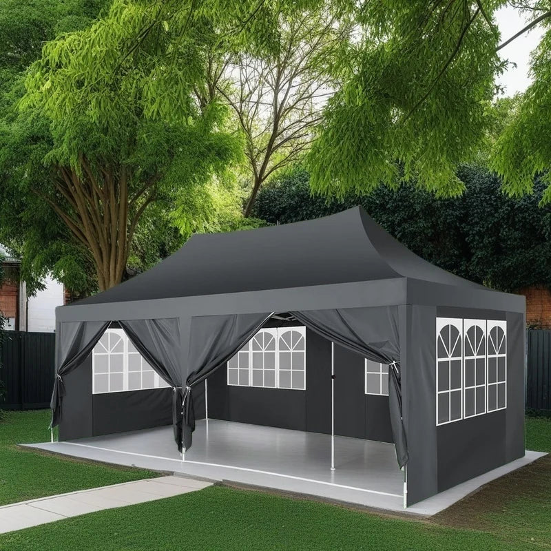 COBIZI Pop Up Canopy Gazebo With Six Sidewalls UV50 Waterproof Tent For Parties