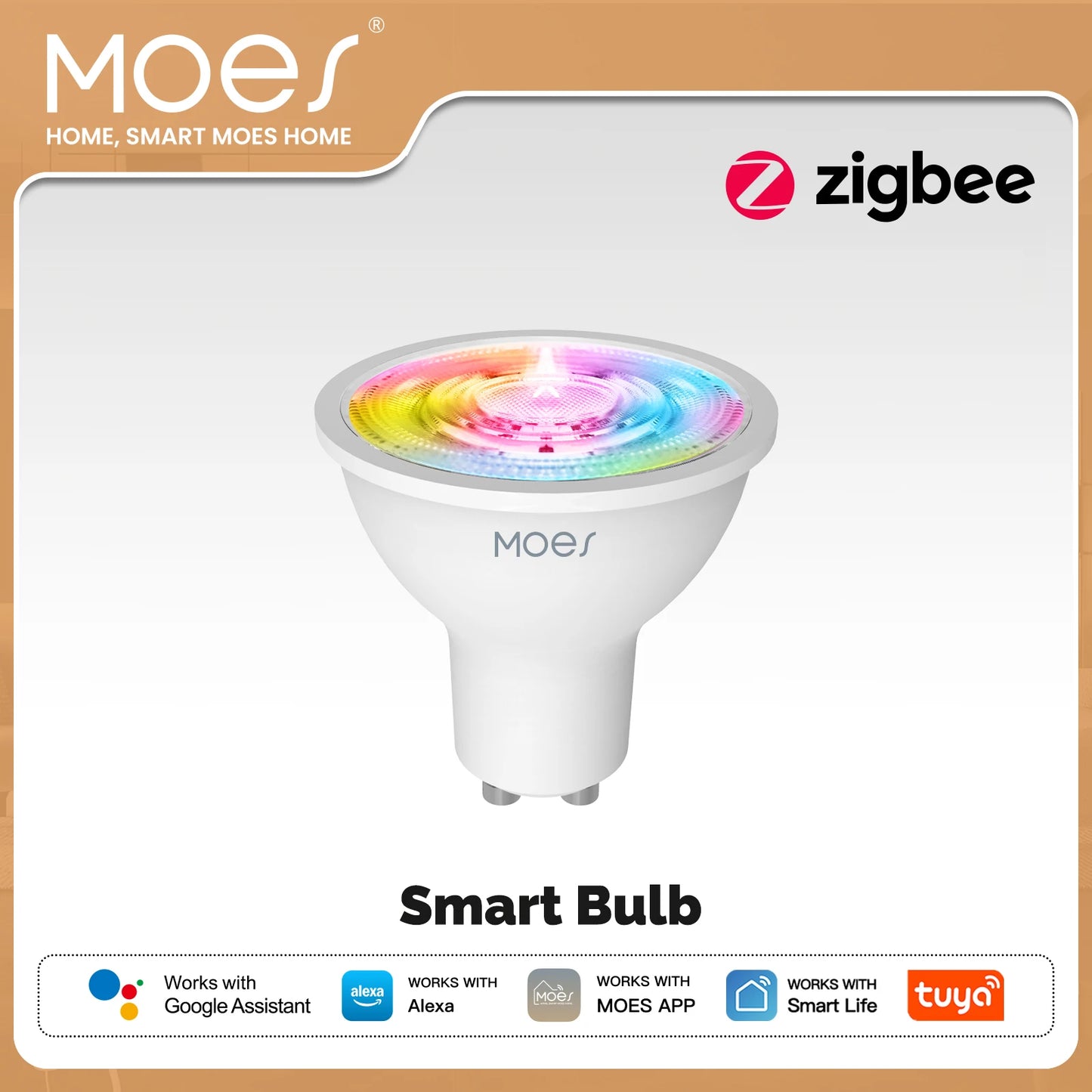MOES Tuya ZigBee GU10 Smart LED Bulbs RGB CW Dimmable