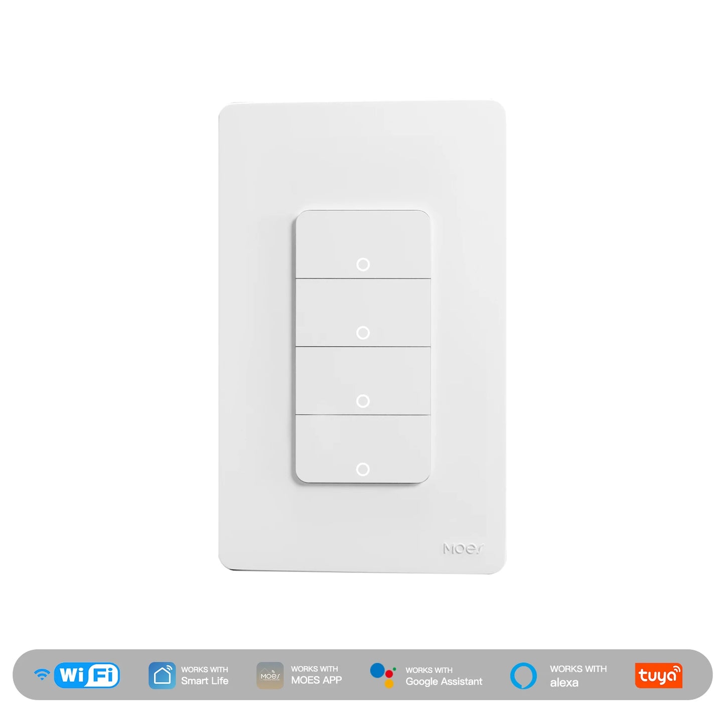 MOES Tuya Wi Fi Smart Light Switch US SinglePole Wall