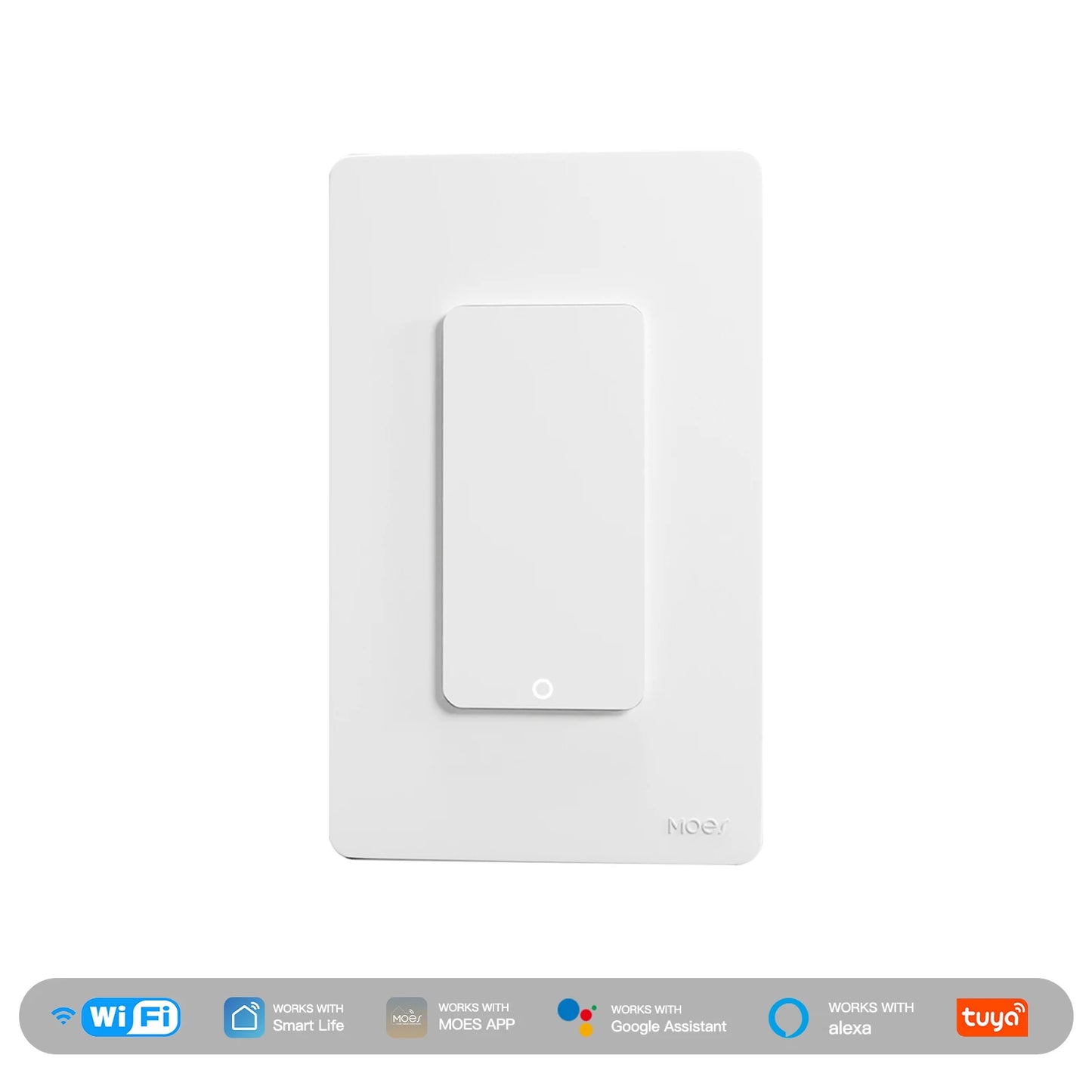 MOES Tuya Wi Fi Smart Light Switch US SinglePole Wall