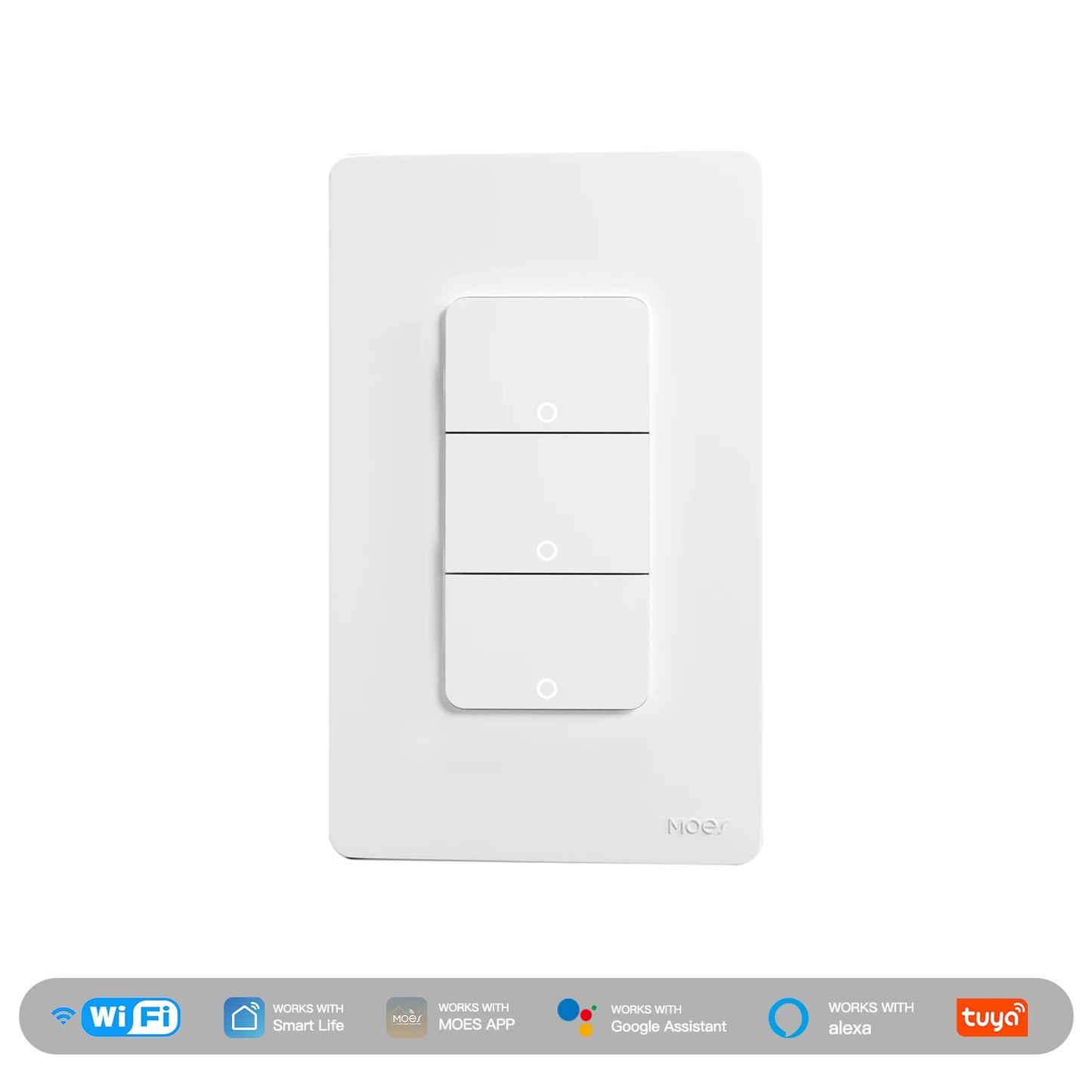 MOES Tuya Wi Fi Smart Light Switch US SinglePole Wall