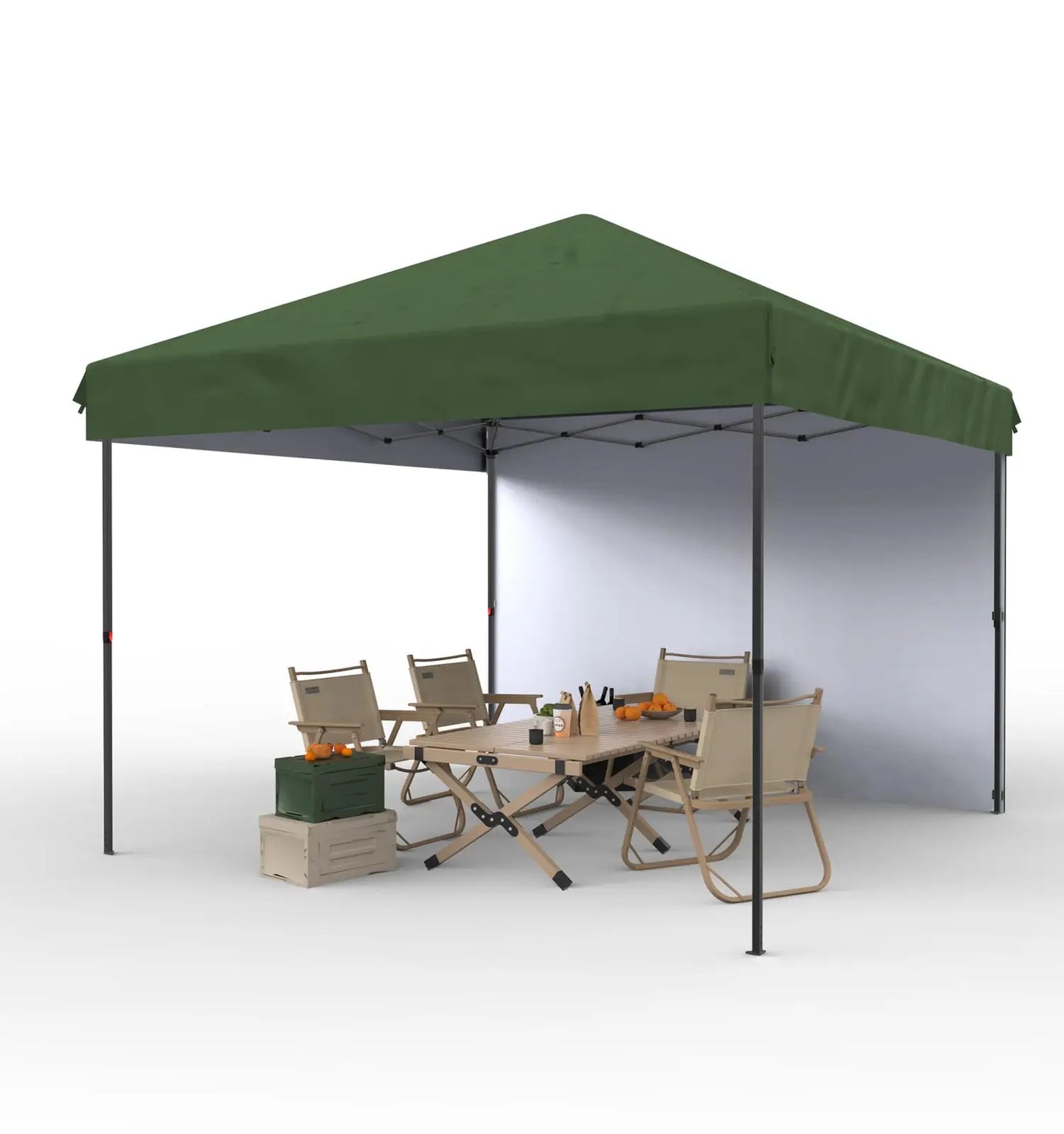 Pop Up Canopy Tent With One Sidewall Easy Up Camping Shelter