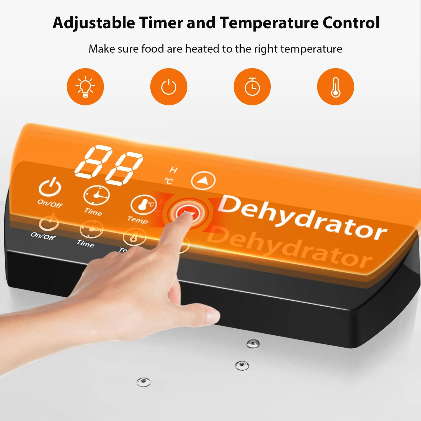 SHICUO Commercial Food Dehydrator 20 Tray Stainless Steel 110V LED Display