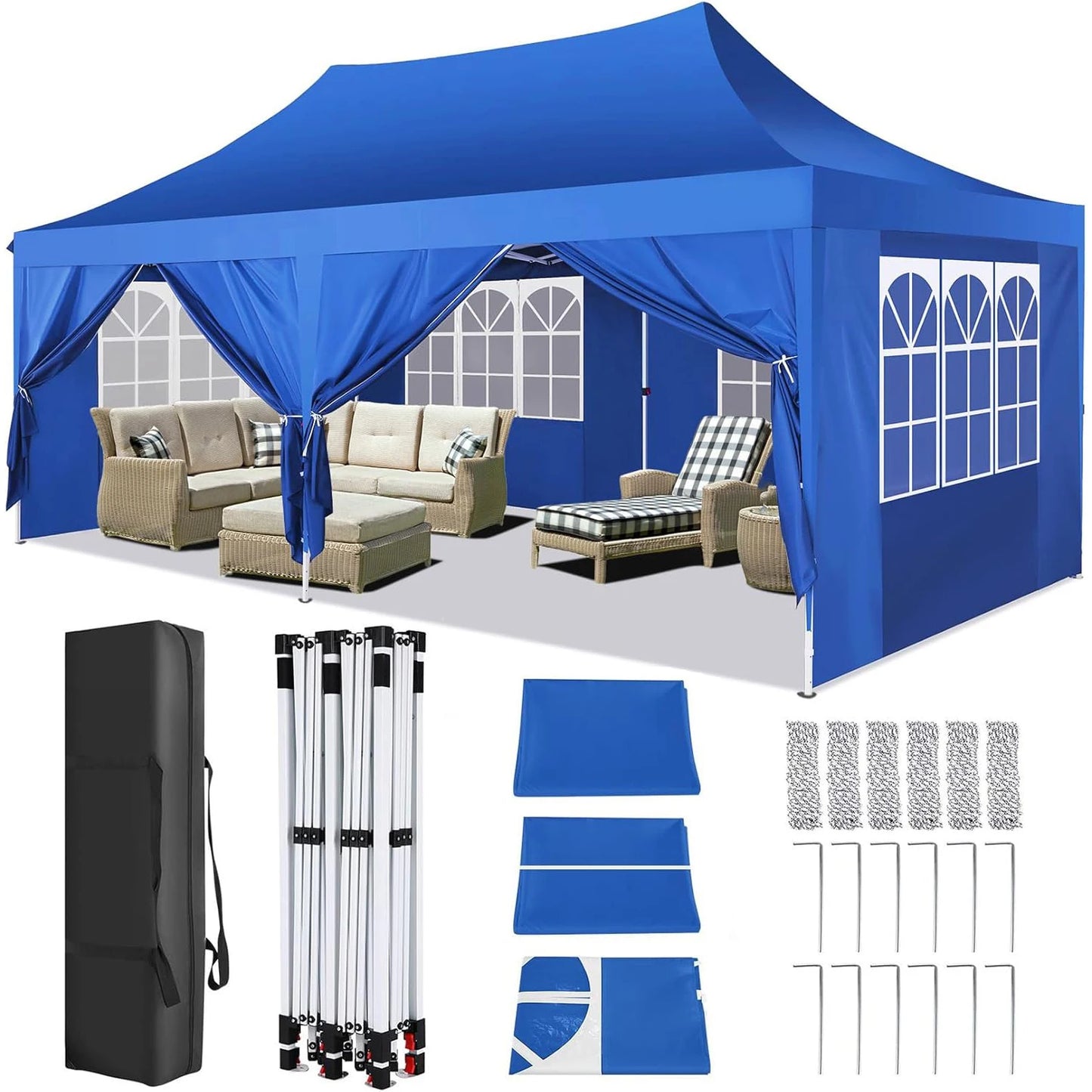 COBIZI Outdoor Pop Up Canopy Gazebo UV50 Waterproof Shelter