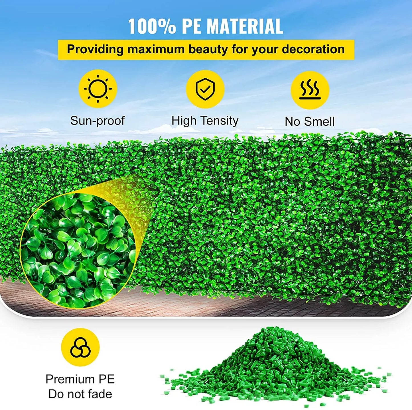 SucceBuy Boxwood Hedge Wall Panels Artificial Plant Backdrop Decor