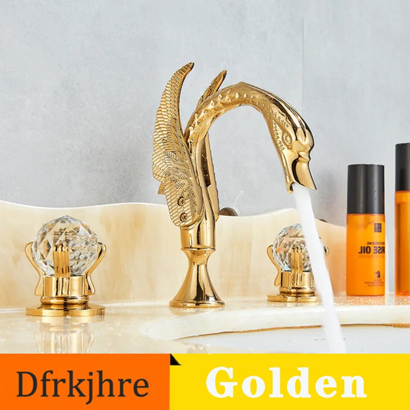 Dfrkjhre Swan Basin Deck Mounted 3-Hole Widespread Faucet