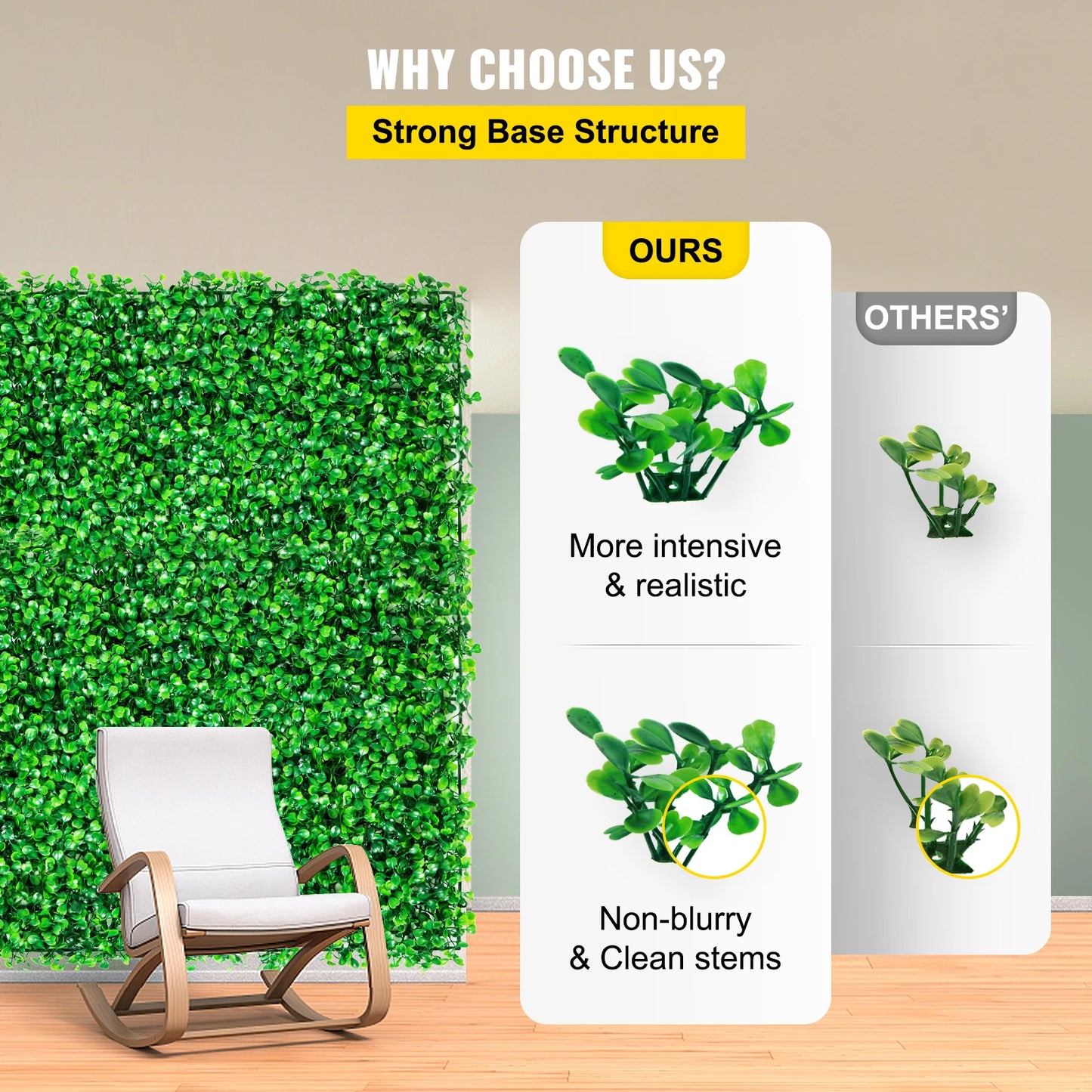 SucceBuy Boxwood Hedge Wall Panels Artificial Plant Backdrop Decor