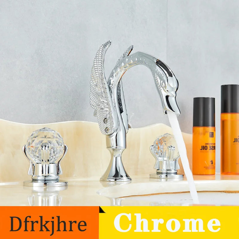 Dfrkjhre Swan Basin Deck Mounted 3-Hole Widespread Faucet
