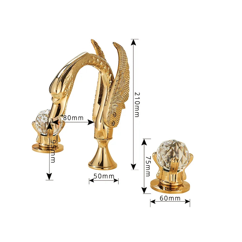Dfrkjhre Swan Basin Deck Mounted 3-Hole Widespread Faucet