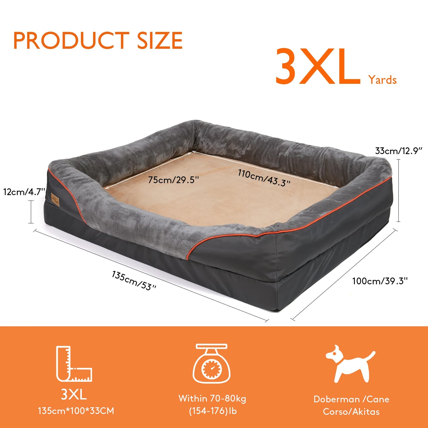 BINGOPAW Anti Allergy Dog Bed With Removable Washable Cover