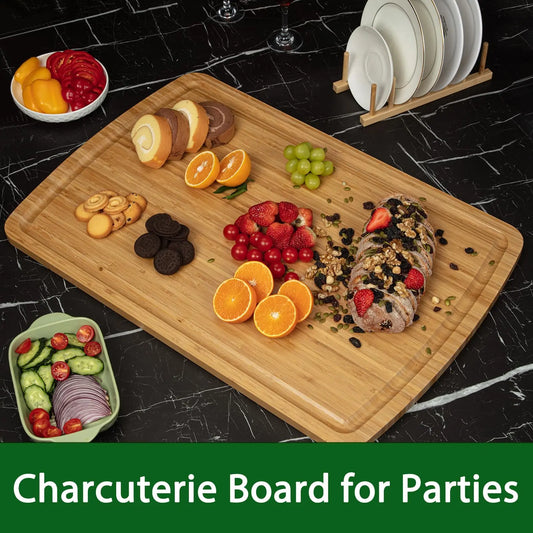 Bamboo Cutting Board Over Sink With Juice Groove Heavy Duty