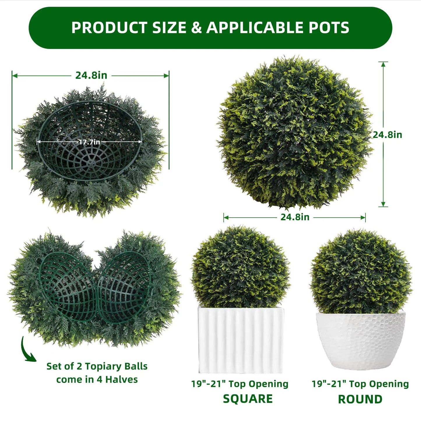 Studyset Artificial Topiary Balls Outdoor Set Of 2 For Home