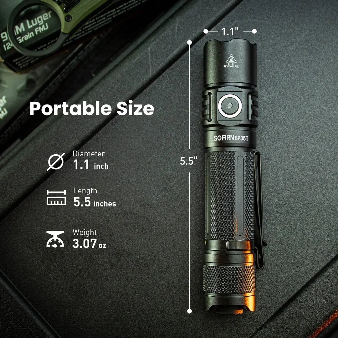 Sofirn SP35T 3800lm Tactical Flashlight USB C Rechargeable