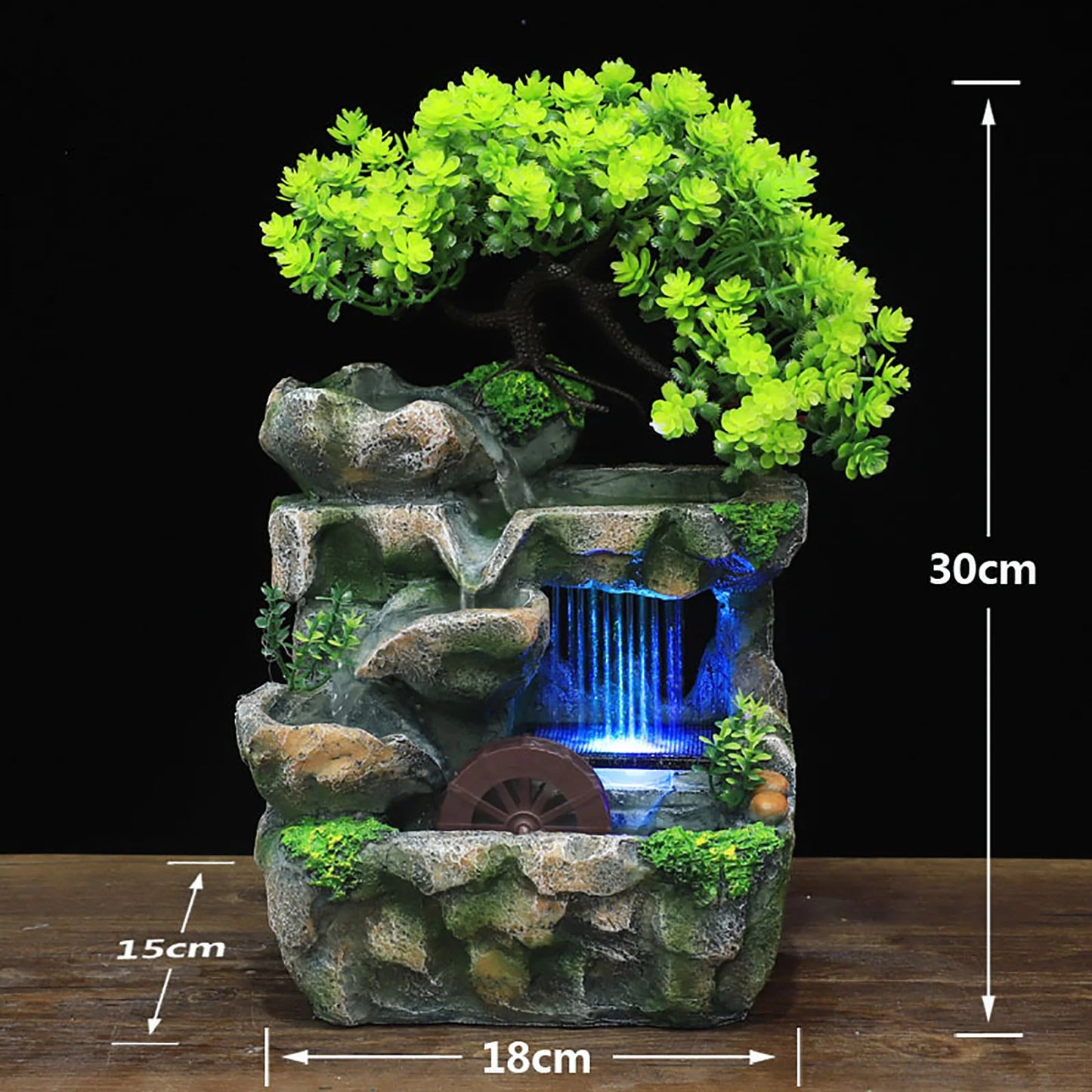 Indoor Room Desktop Fountain With LED Lighting Waterfall