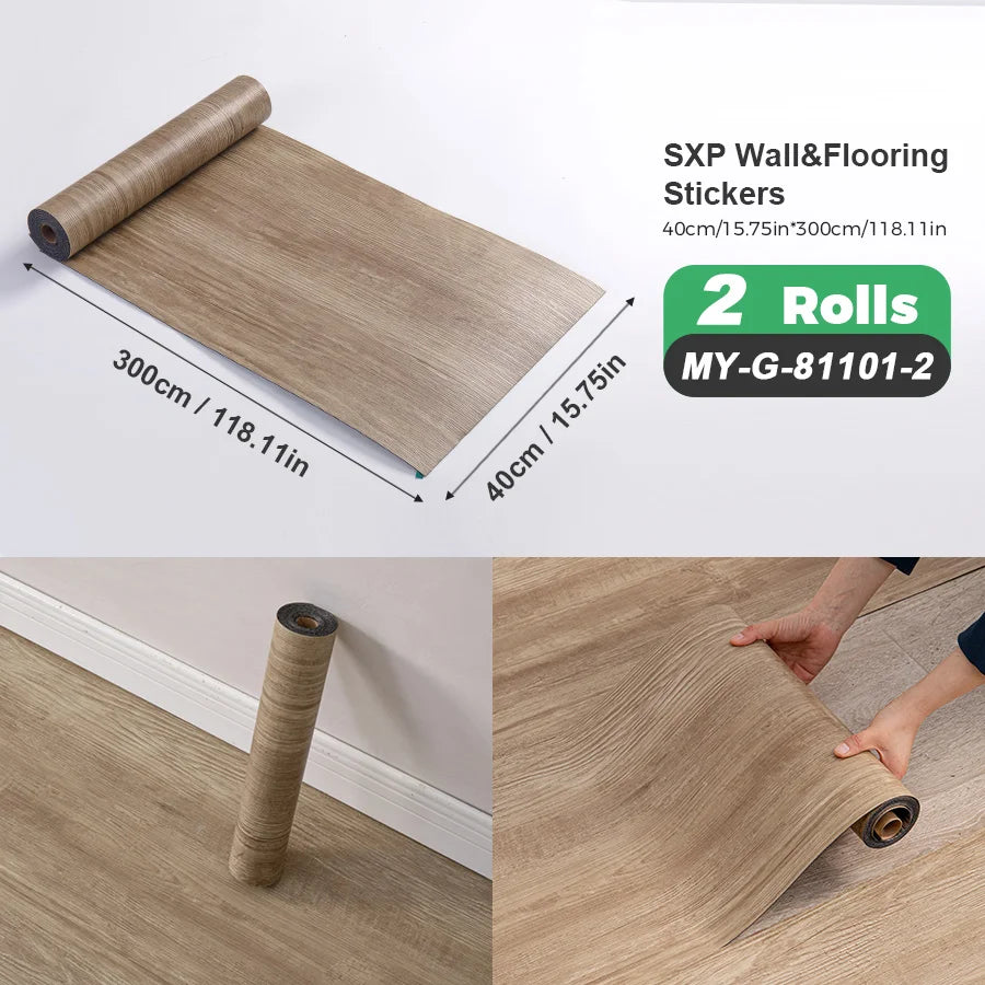 Self Adhesive Wall And Floor Sticker Wood Grain Marble Design