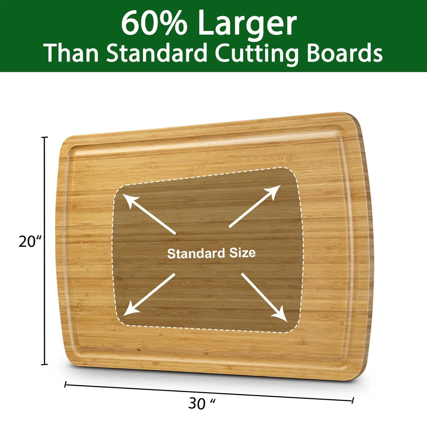 Bamboo Cutting Board Over Sink With Juice Groove Heavy Duty