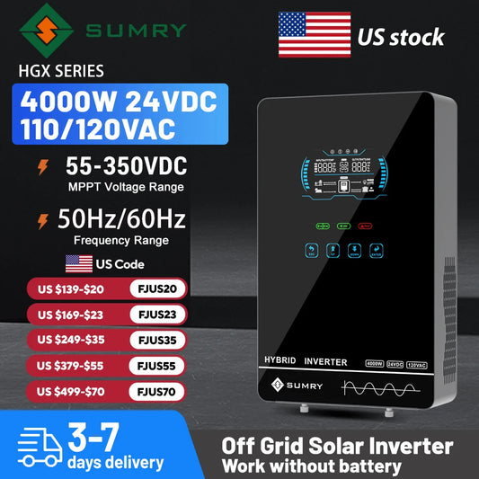 SUMRY Off Grid Solar Inverter 24V MPPT Pure Sine Wave