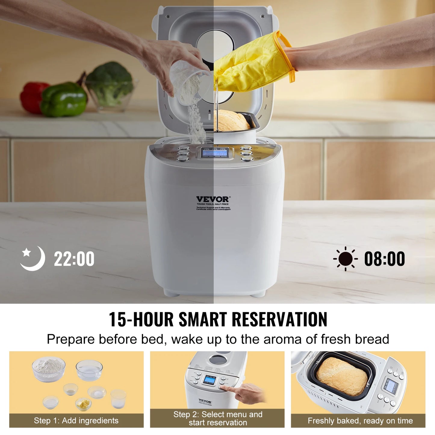 SucceBuy 15-in-1 Bread Maker With Gluten Free Setting