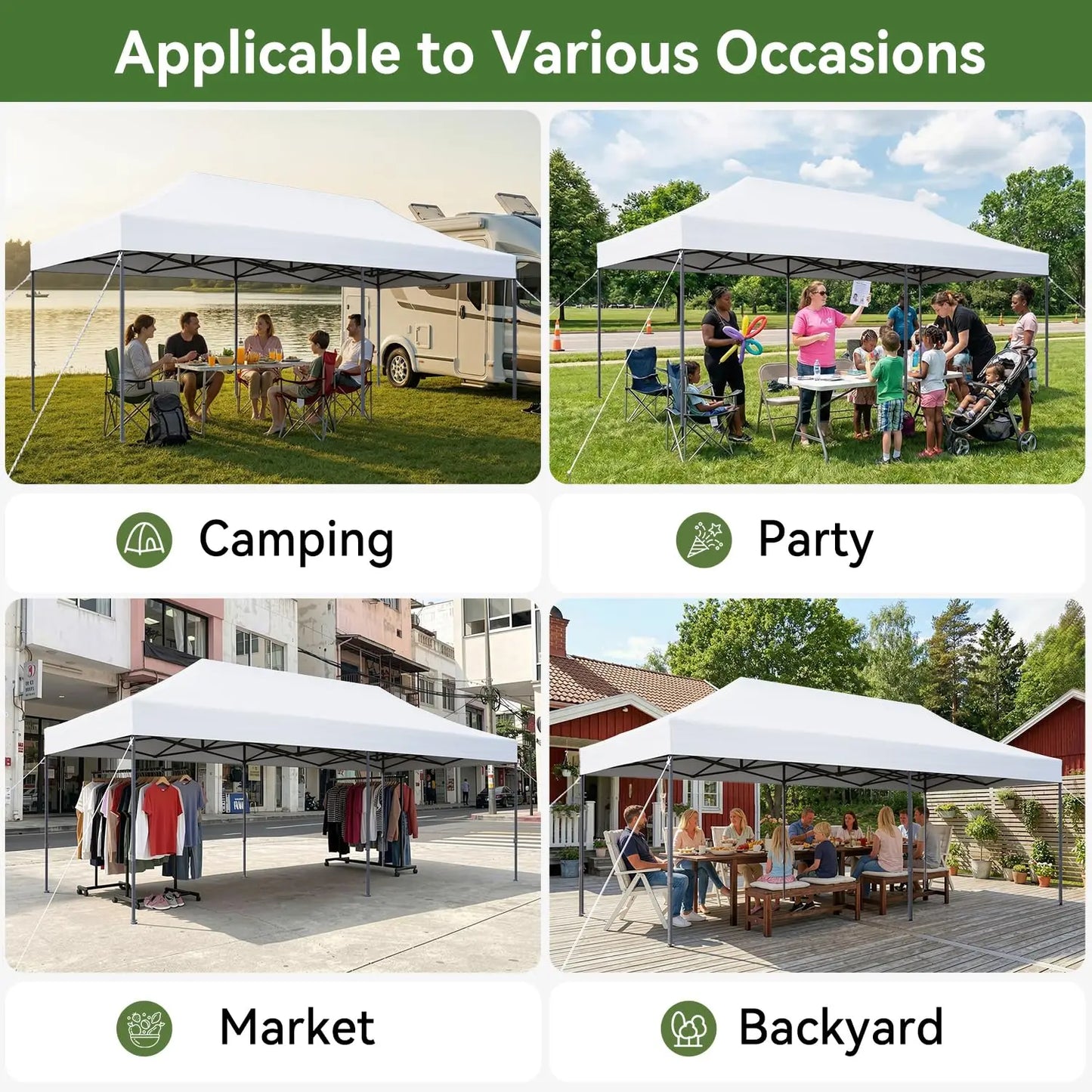Pop Up Canopy Shelter Easy Up Outdoor Tent Roller Bag