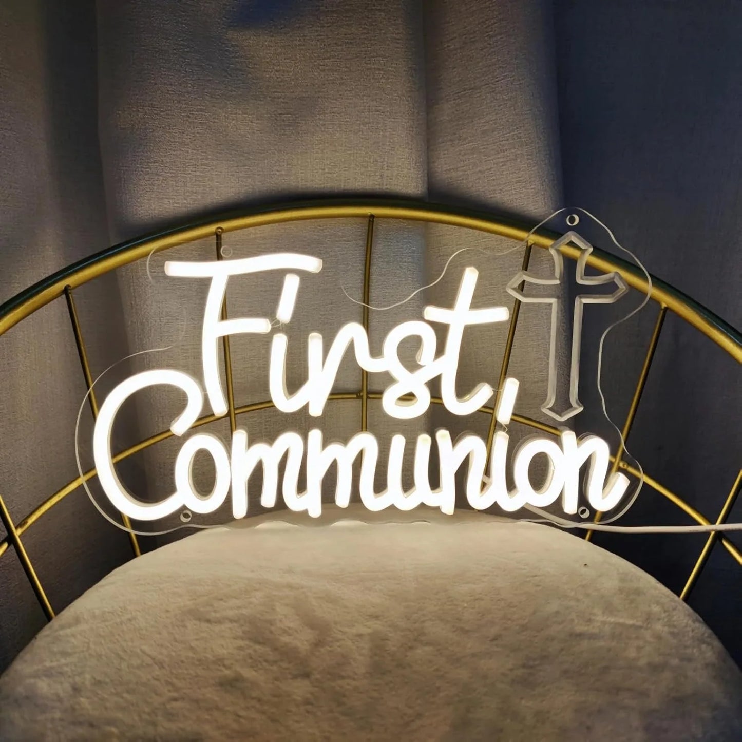 First Communion Neon Sign Led Wall Decor God Bless