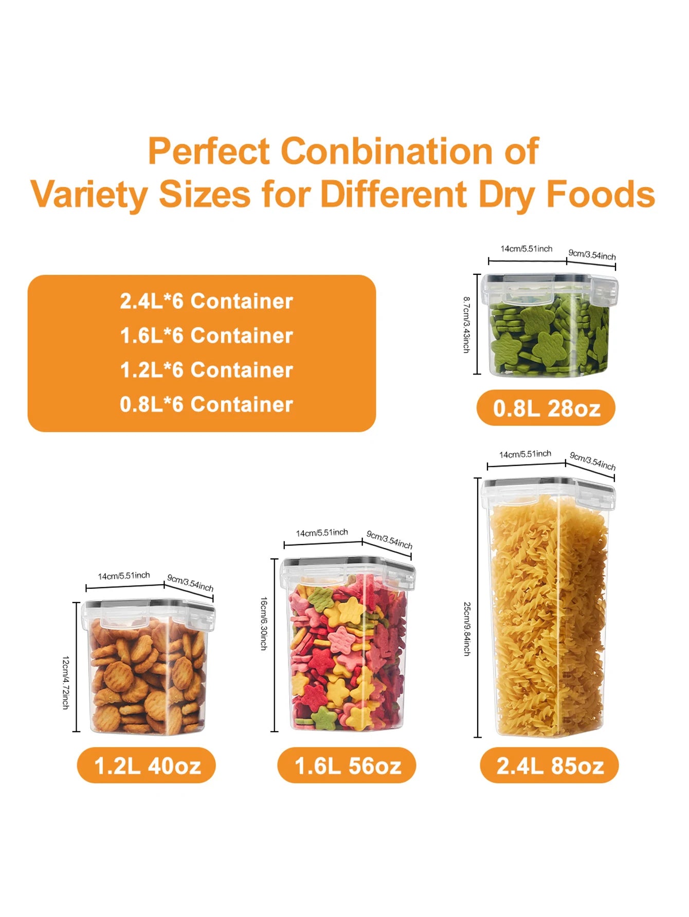 Sealed Food Storage Containers with Lids for Kitchen Pantry Jars