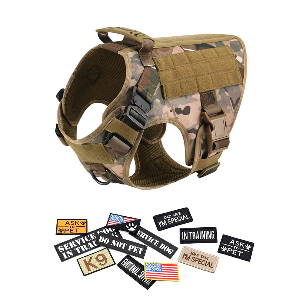PetTravel Military Dog Harness Vest Set For Malinois Training