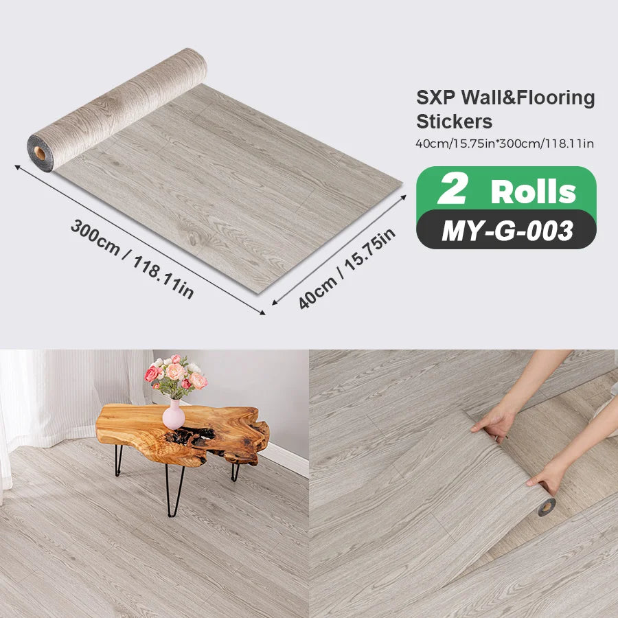 Self Adhesive Wall And Floor Sticker Wood Grain Marble Design