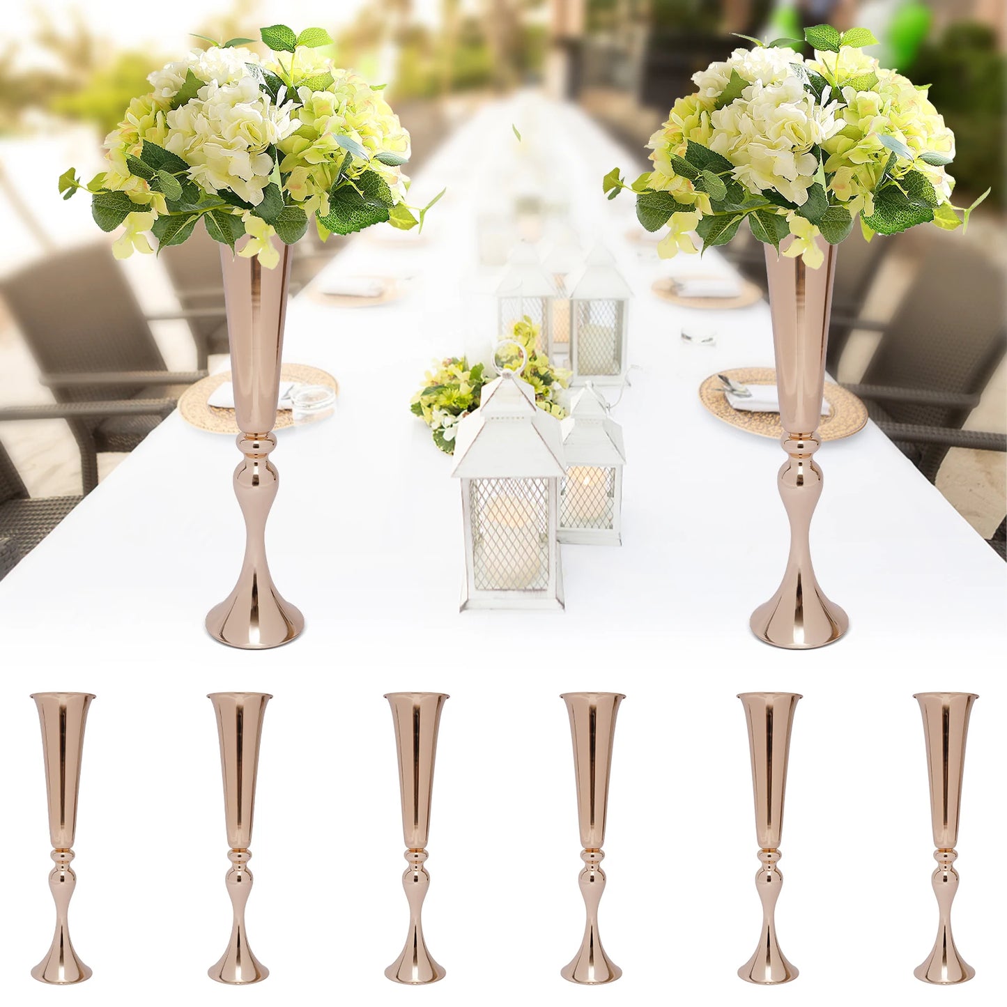 Trumpet Vases Set For Wedding Centerpieces And Table Decor