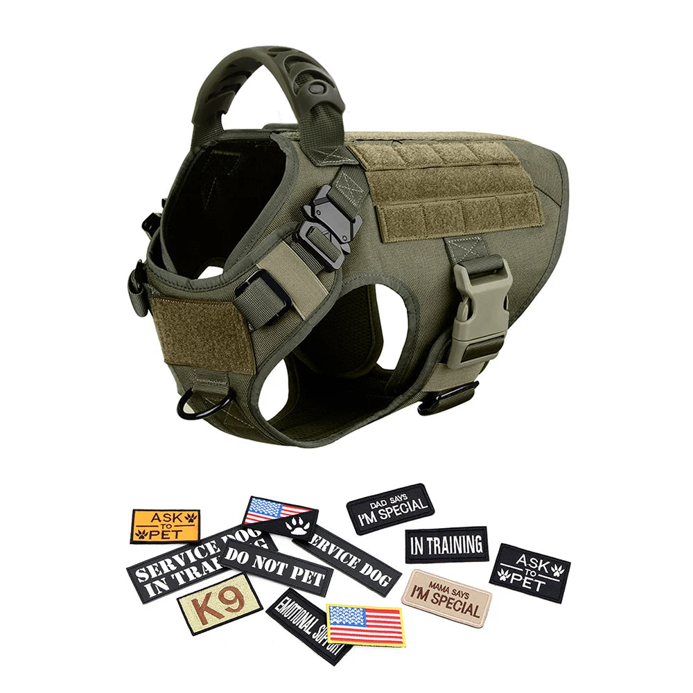 PetTravel Military Dog Harness Vest Set For Malinois Training