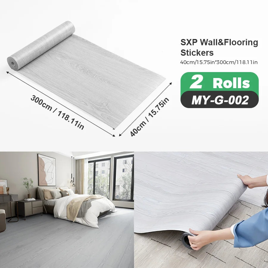 Self Adhesive Wall And Floor Sticker Wood Grain Marble Design