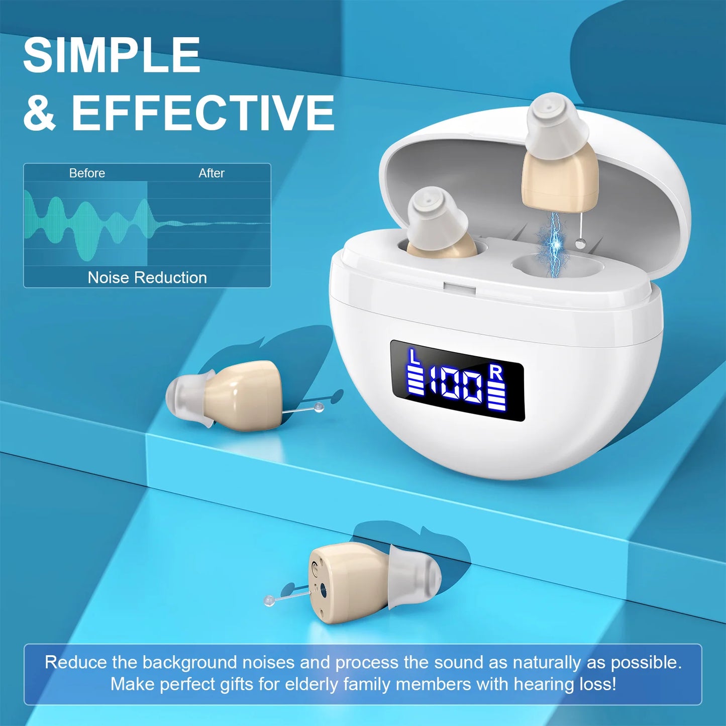 K&FCOPTEE Mini In-Ear Hearing Amplifier With Adjustable Volume