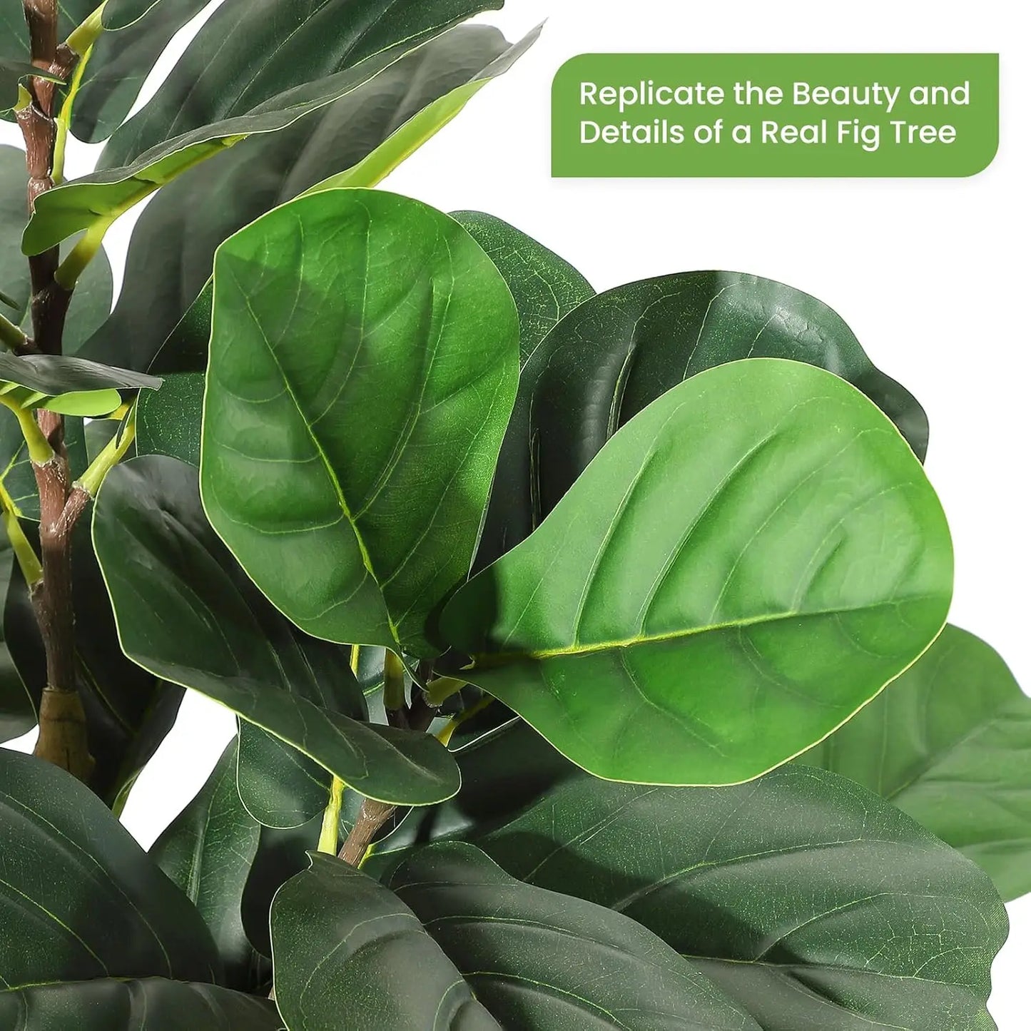 HiMISS Fiddle Leaf Fig Tree With Pot Artificial Indoor Plant