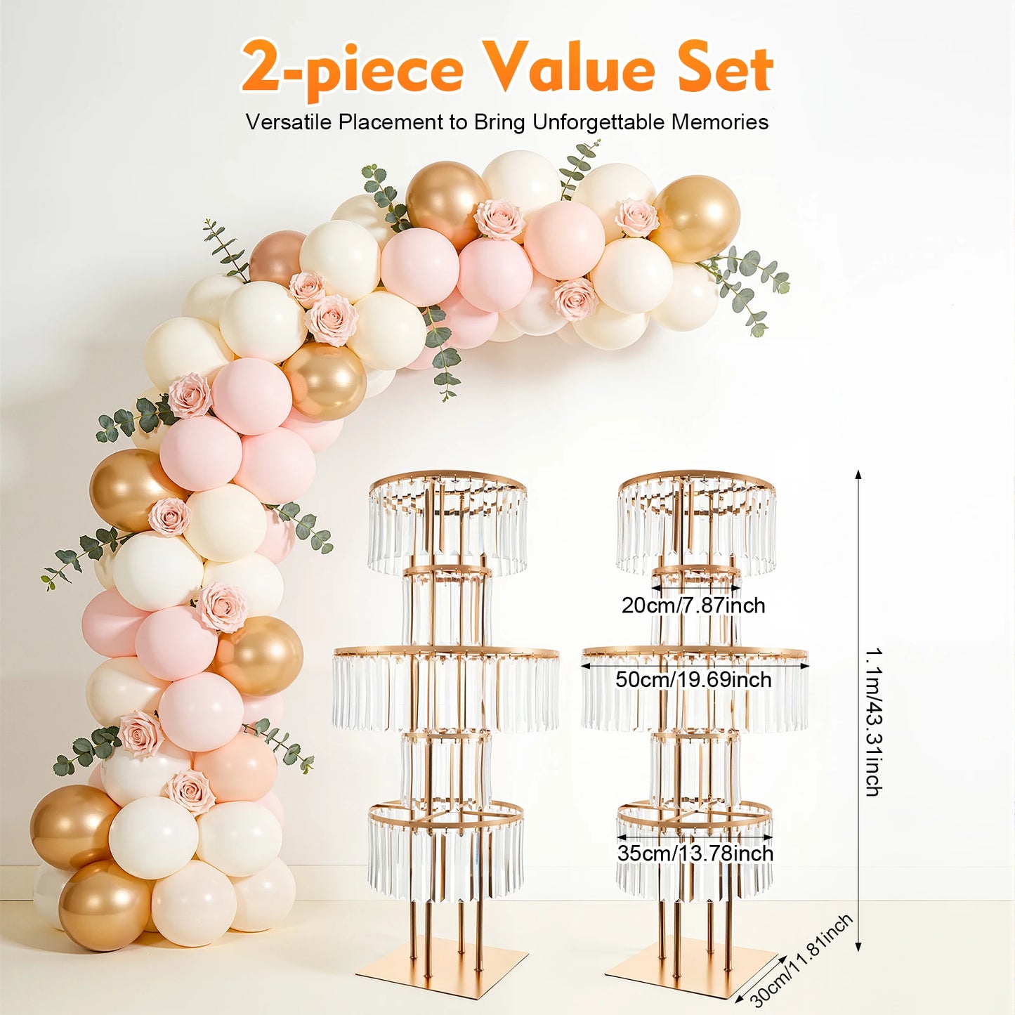 Five Tier Acrylic Wedding Flower Stand