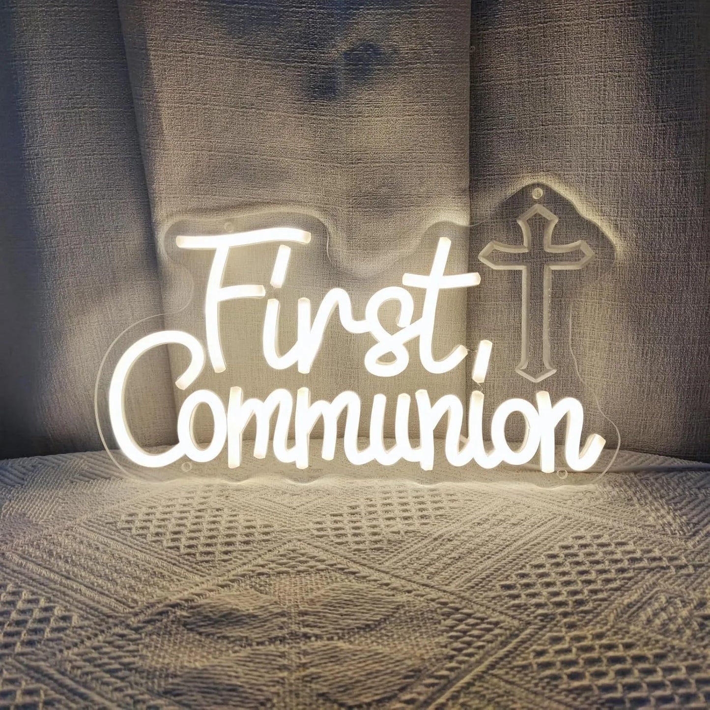 First Communion Neon Sign Led Wall Decor God Bless