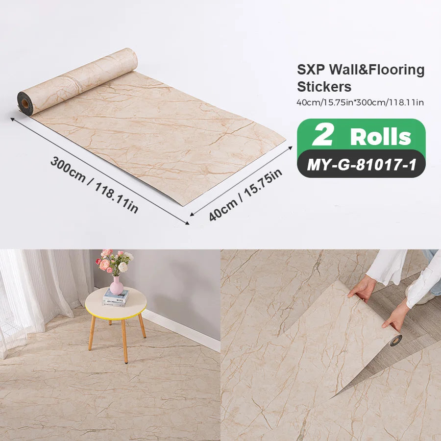 Self Adhesive Wall And Floor Sticker Wood Grain Marble Design