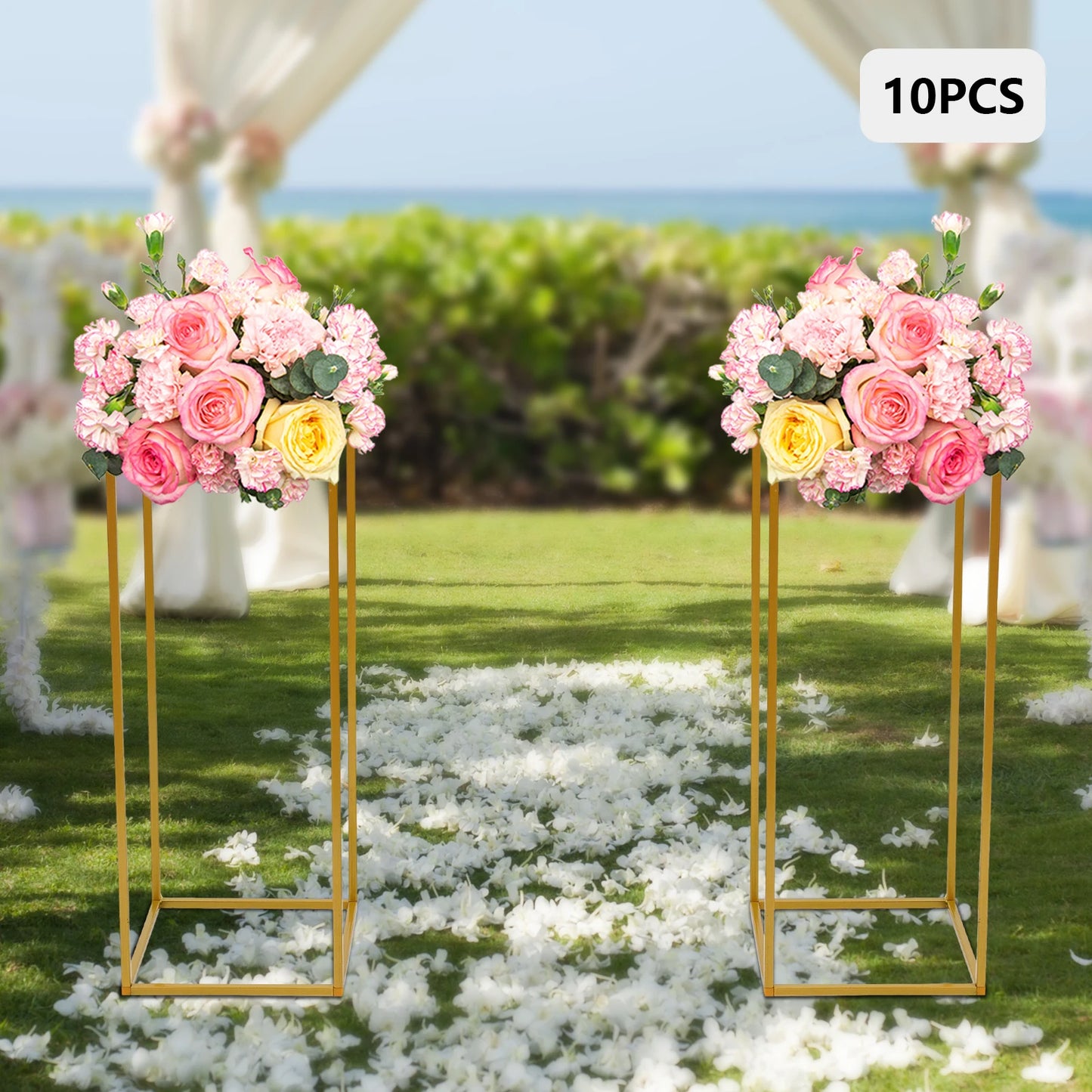 10 Piece Metal Flower Rack Set For Wedding Decor