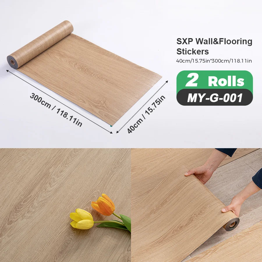 Self Adhesive Wall And Floor Sticker Wood Grain Marble Design