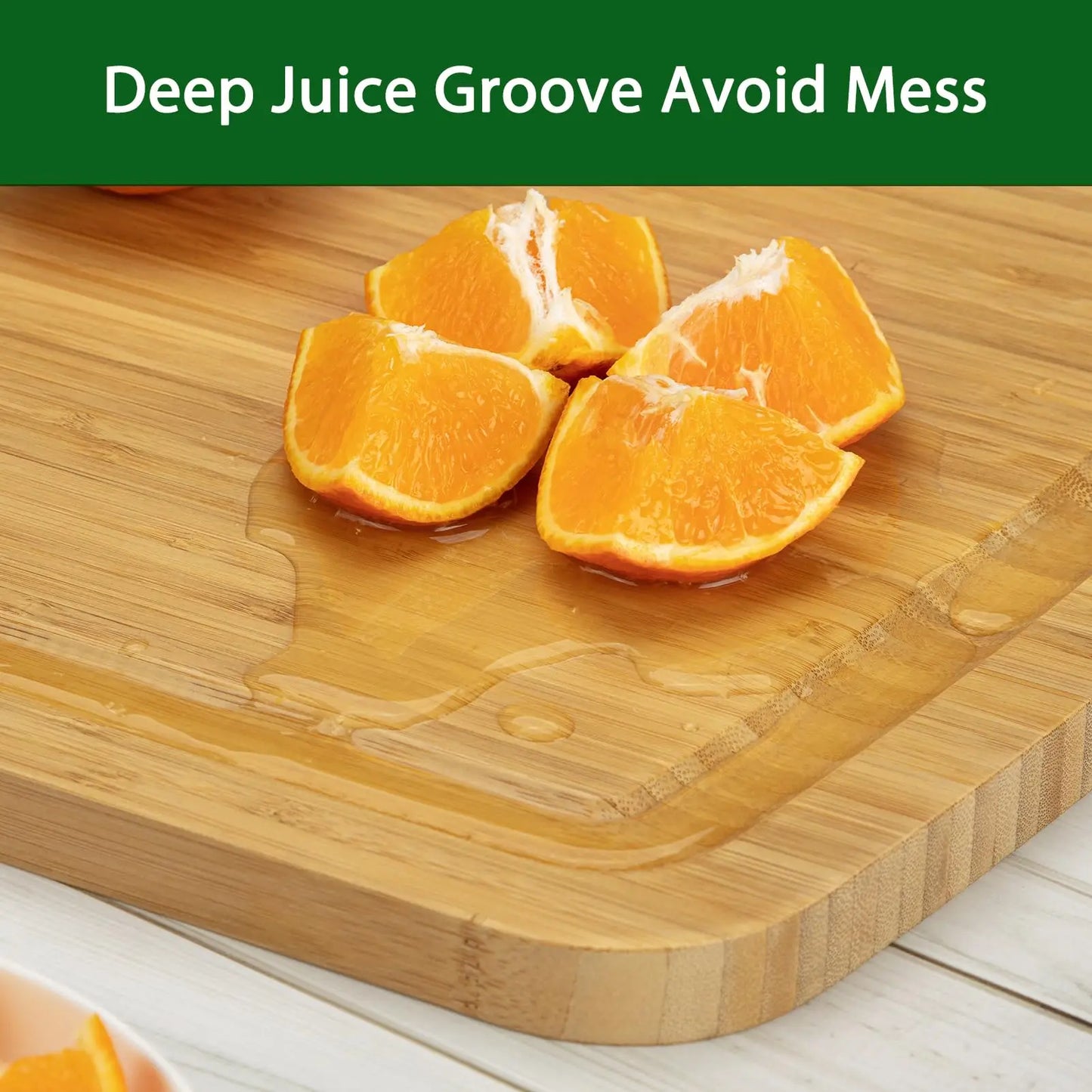 Bamboo Cutting Board Over Sink With Juice Groove Heavy Duty