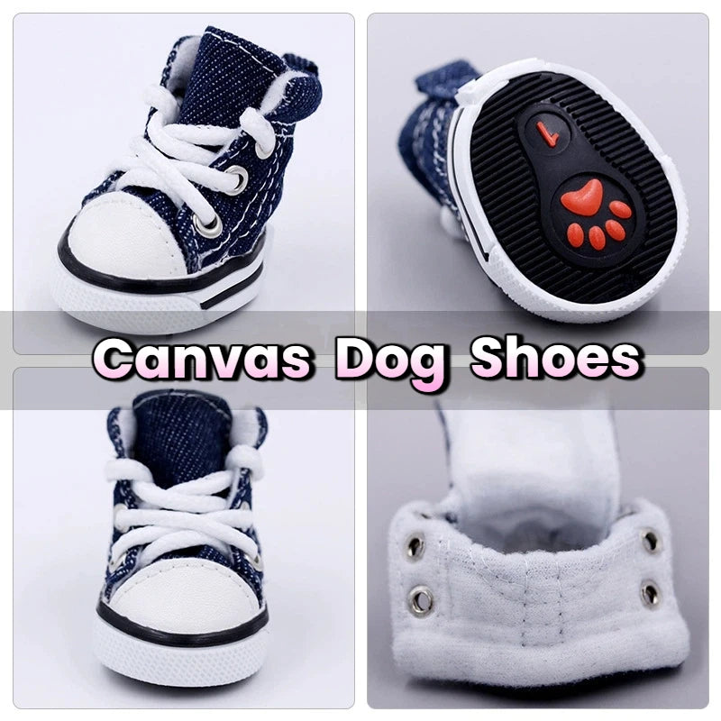 Pet Shoes Non Slip Denim Canvas For Dogs And Cats