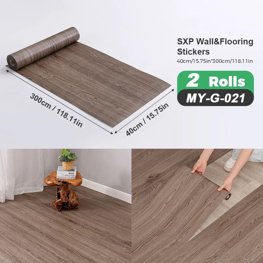 Self Adhesive Wall And Floor Sticker Wood Grain Marble Design