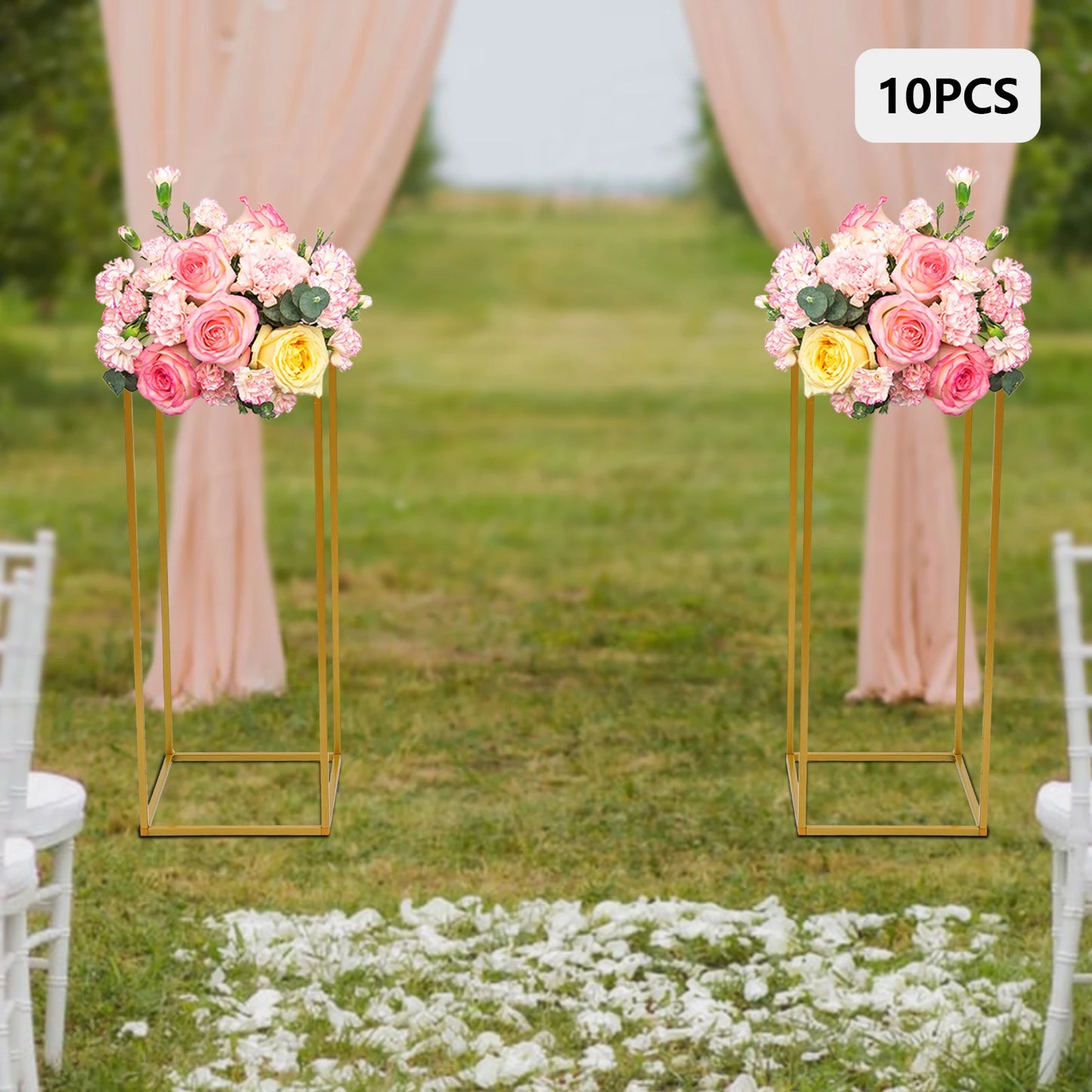 10 Piece Metal Flower Rack Set For Wedding Decor