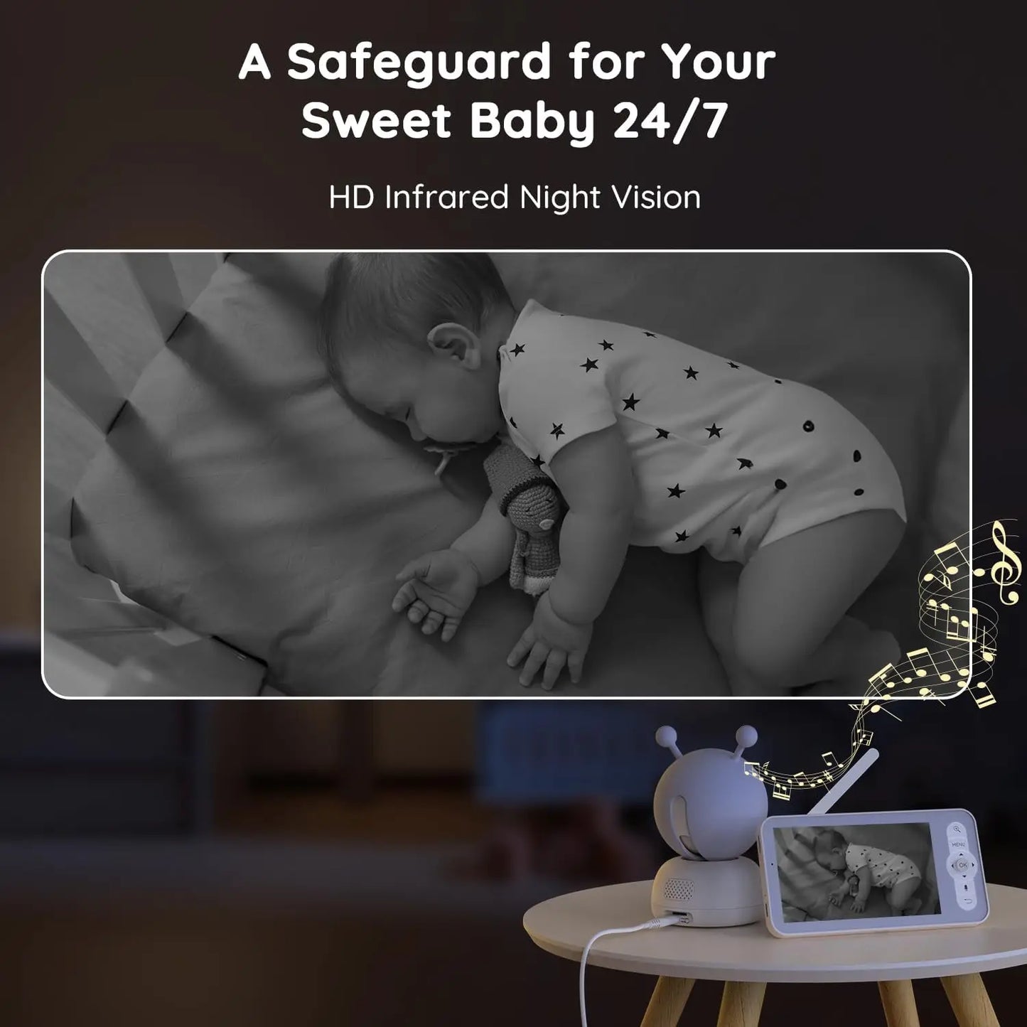 BOIFUN 2K Wireless Video Baby Monitor With Two Way Talk