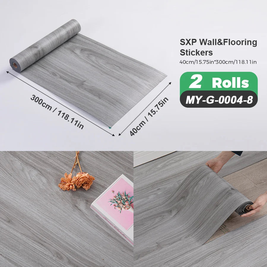 Self Adhesive Wall And Floor Sticker Wood Grain Marble Design