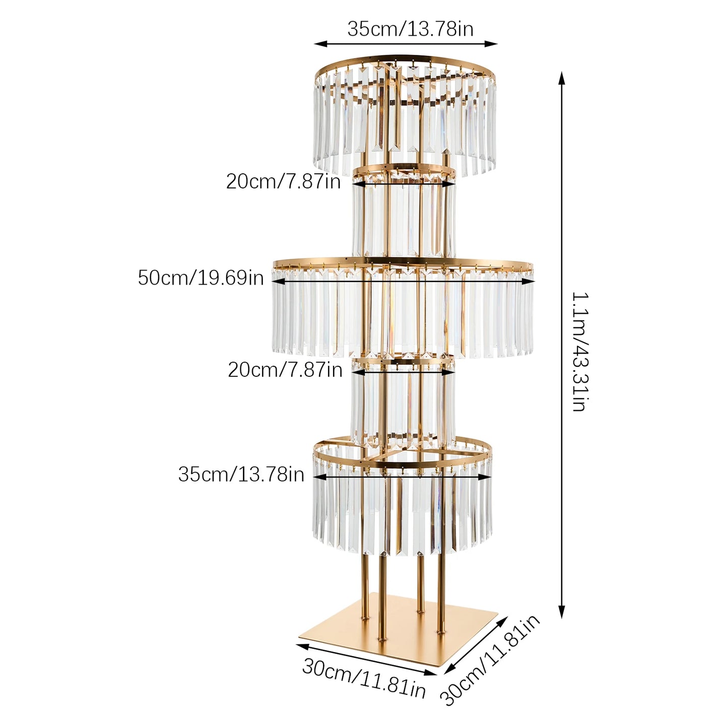 Five Tier Acrylic Wedding Flower Stand