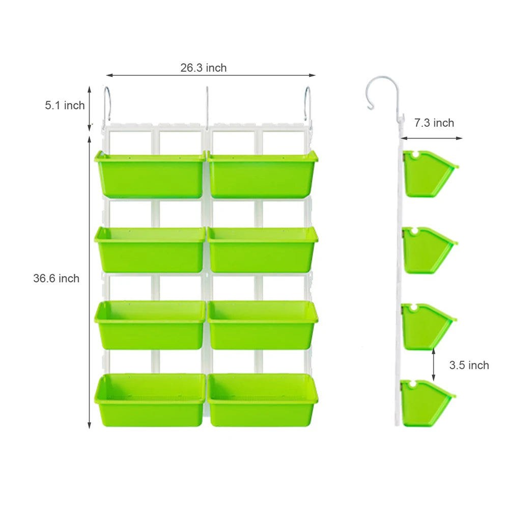 4 Tier Wall Mounted Elevated Garden Planter For Vertical Pots