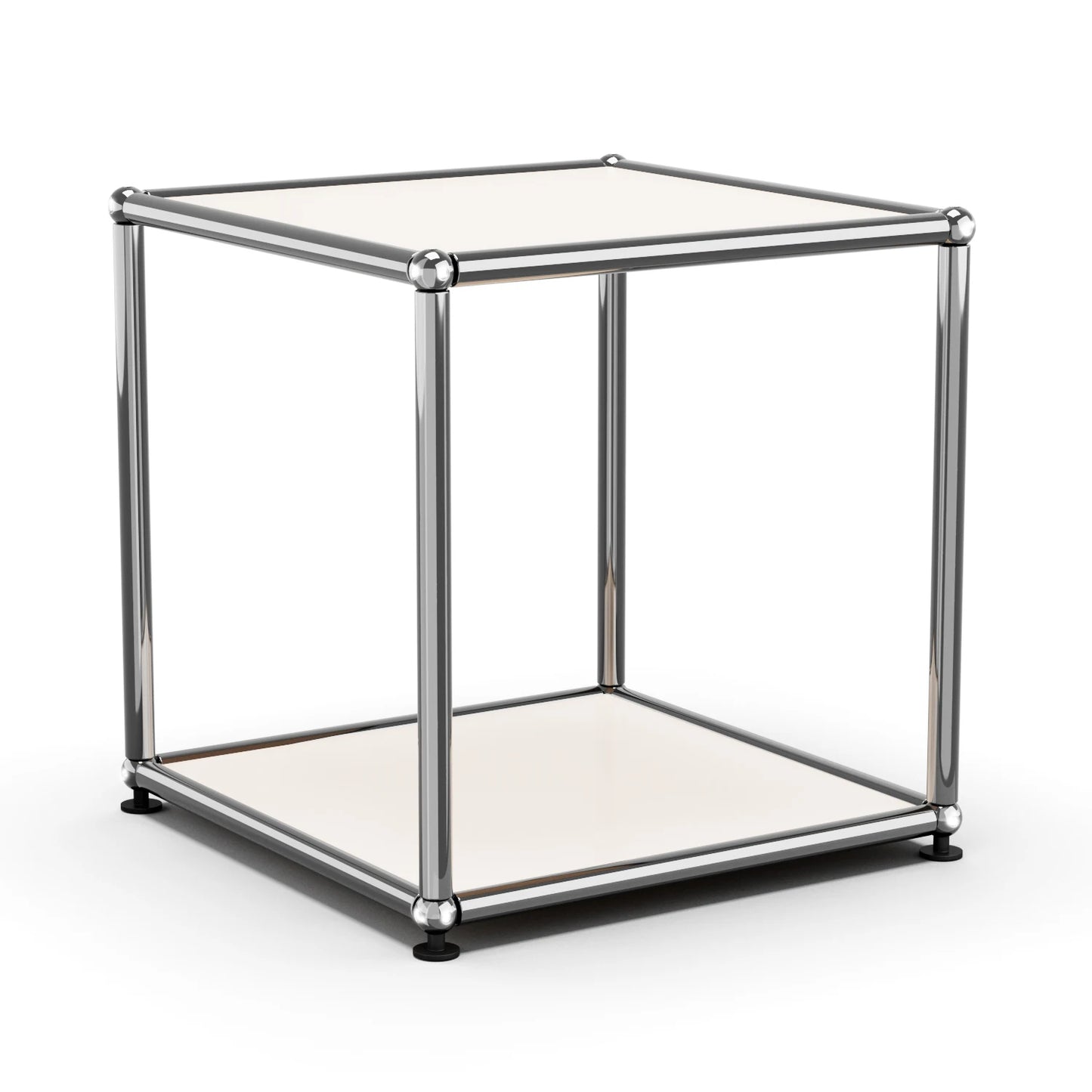 Furgle Modern Minimalist Metal Frame Side End Table Cube Shelf